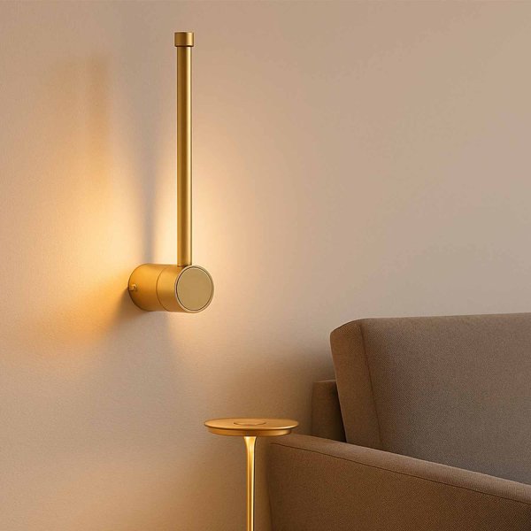 Applique LED Lenux dorée 40 cm, applique linéaire à finition dorée élégante